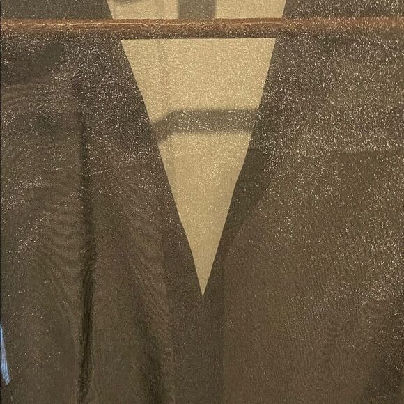 Black Sheer Button-Up Evening Jacket - Picture 8 of 9